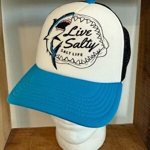 SALT LIFE Live Salty Blue Youth Shark Bite Trucker Hat
